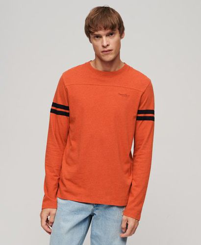 Men's Essential Logo Varsity Long Sleeve Top Orange / Americana Orange Marl/black - Size: L - Superdry - Modalova