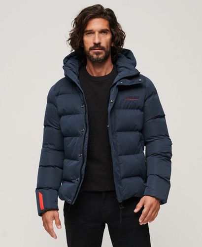 Men's Hooded Microfibre Sports Puffer Jacket / Baltic Blue - Size: S - Superdry - Modalova