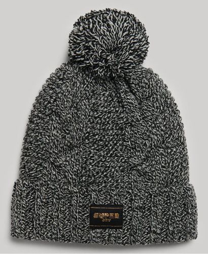 Women's Cable Knit Beanie Hat Black / Black Fleck - Size: 1SIZE - Superdry - Modalova