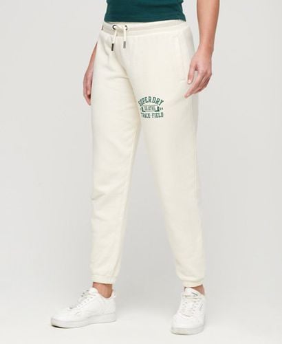 Women's Athletic College Loose Joggers Cream / Oatmeal Beige - Size: 12 - Superdry - Modalova