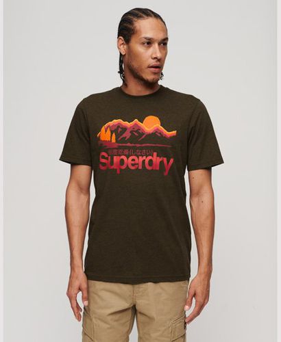 Men's Core Logo Great Outdoors T-Shirt / Khaki Grit - Size: S - Superdry - Modalova