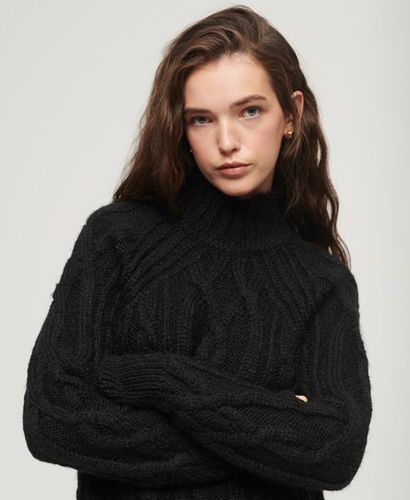Women's Hochgeschlossener Pullover mit Zopfmuster - Größe: 36 - Superdry - Modalova