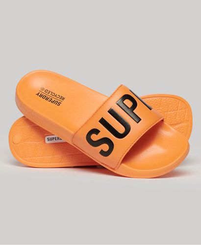 Men's Classic Core Vegan Pool Sliders, Orange, Size: M - Superdry - Modalova