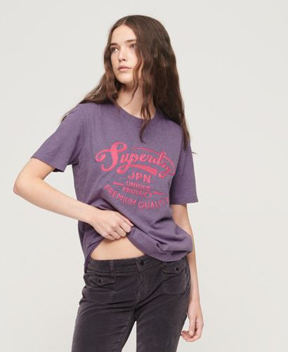 Women's Athletic Script Graphic T-Shirt / Grape Jam - Size: 12 - Superdry - Modalova