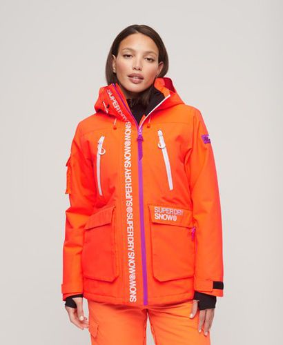Women's Sport Ultimate Rescue Ski Jacket Cream / Hyper Fire Coral - Size: 10 - Superdry - Modalova