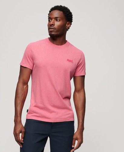 Men's Organic Cotton Essential Logo T-Shirt Pink / Punch Pink Marl - Size: M - Superdry - Modalova