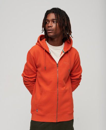 Men's Essential Logo Zip Hoodie Orange / Denim Co Rust Orange - Size: M - Superdry - Modalova