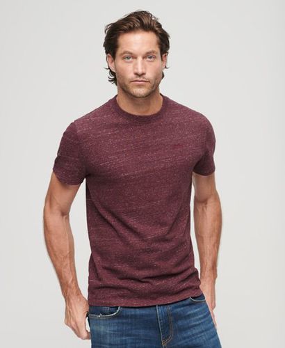 Men's Organic Cotton Essential Small Logo T-Shirt Brown / Burgundy Heather - Size: L - Superdry - Modalova