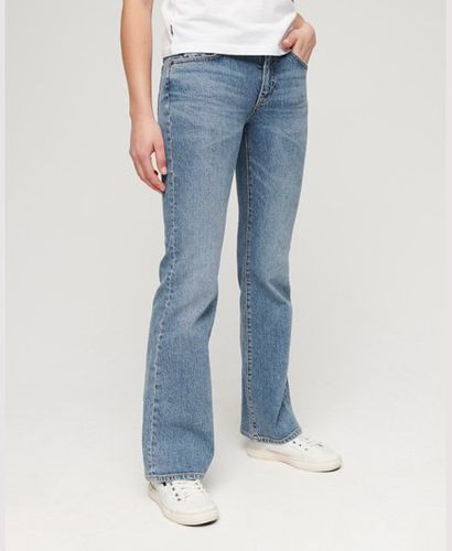 Women's Organic Cotton Mid Rise Slim Flare Jeans / Dark Indigo Aged - Size: 26/30 - Superdry - Modalova