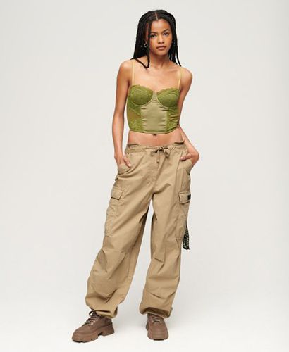 Women's Baggy Parachute Pants Brown / Stone Wash Taupe Brown - Size: S/M - Superdry - Modalova