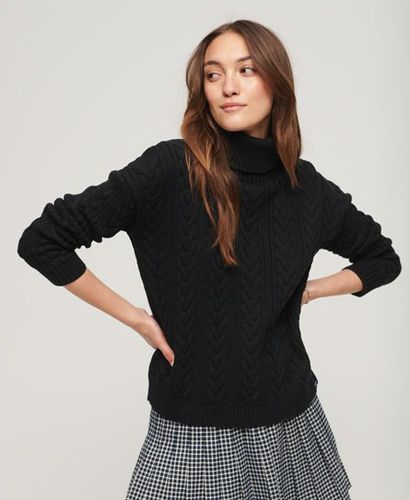 Women's Rollkragenpullover mit Zopfmuster und überschnittenen Schultern - Größe: 42 - Superdry - Modalova