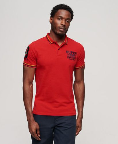 Men's Chinese New Year Superstate Polo Shirt Red / Flare Red - Size: M - Superdry - Modalova