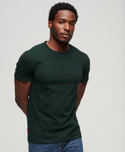 Men's Logo Print Organic Cotton Essential Small T-Shirt, Green, Size: S - Superdry - Modalova