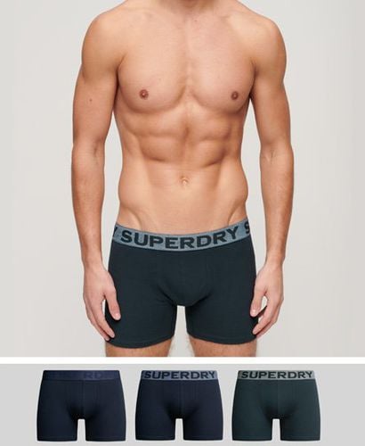 Men's Organic Cotton Boxer Triple Pack Navy / Eclipse Navy - Size: L - Superdry - Modalova