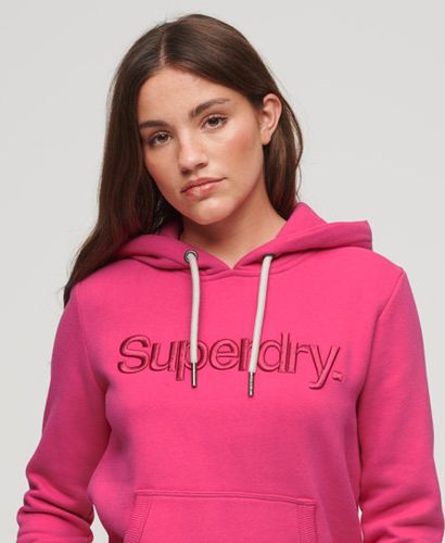 Women's Tonal Embroidered Logo Hoodie Pink / Raspberry Pink - Size: 12 - Superdry - Modalova