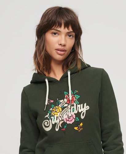 Damen Hoodie mit Tattoo-Schriftzug und Grafik - Größe: 38 - Superdry - Modalova