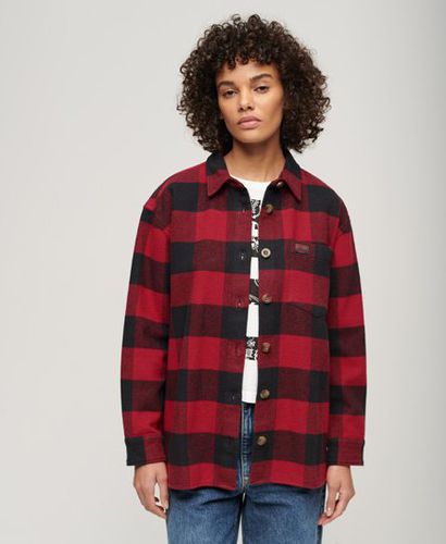 Women's Check Flannel Overshirt Red / Red/Buffalo Check - Size: 10 - Superdry - Modalova