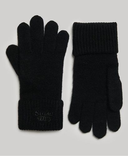 Women's Ribbed Knitted Gloves Black - Size: 1SIZE - Superdry - Modalova