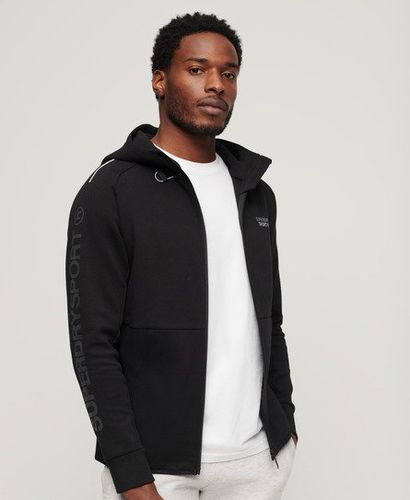 Mens Classic Embroidered Logo Sport Tech Loose Zip Hoodie, Black, Size: XXL - Superdry - Modalova