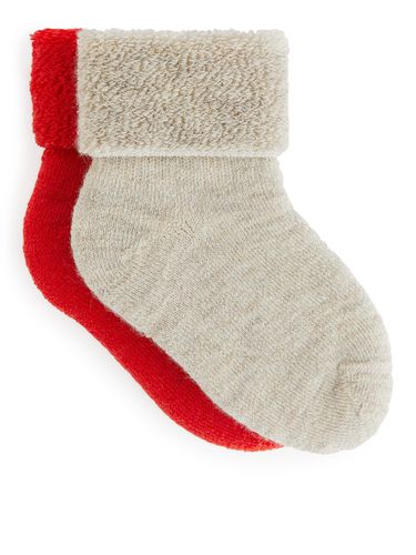 Paar Wollfrottee-Socken für Babys Rot/beige in Größe 19/21. Farbe: - Arket - Modalova