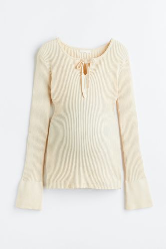 MAMA Gerippter Pullover mit Bändern oben Cremefarben, Tops in Größe XXL. Farbe: - H&M - Modalova