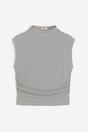 Kurzshirt mit Turtleneck Weiß/Schwarz gestreift, Tops in Größe L. Farbe: - H&M - Modalova