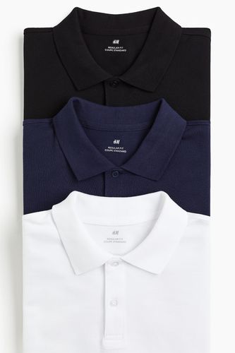Er-Pack Shirts in Regular Fit Weiß/Blau/Schwarz, T-Shirt Größe L. Farbe: - H&M - Modalova