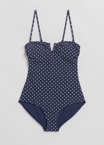 Bandeau-Badeanzug mit Polka-Dots Navyblau, Badeanzüge in Größe 32 - & Other Stories - Modalova