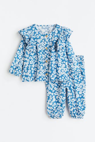 Teiliges Baumwollset Blau/Geblümt, Hemden & Blusen in Größe 80. Farbe: - H&M - Modalova