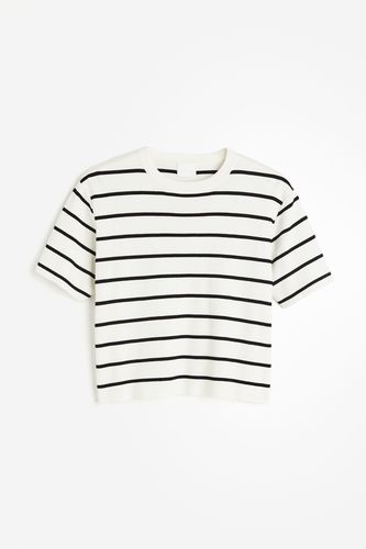 Feinstrickshirt Weiß/Schwarz gestreift, T-Shirt in Größe XS. Farbe: - H&M - Modalova