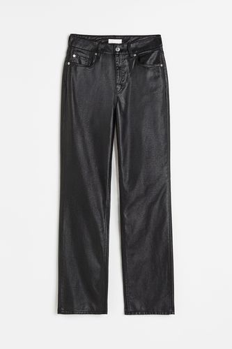 Coated Straight High Jeans Schwarz in Größe 38. Farbe: - H&M - Modalova