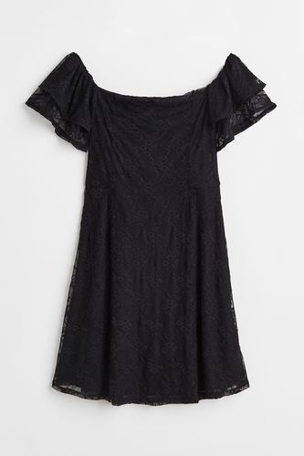 Off-Shoulder-Kleid aus Spitze Schwarz, Alltagskleider in Größe XS. Farbe: - H&M - Modalova