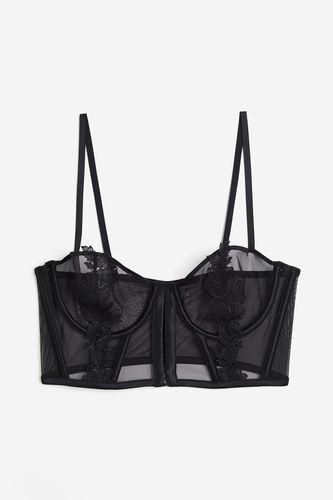 Unwattiertes Bustier aus Mesh Schwarz, BHs in Größe 80A. Farbe: - H&M - Modalova