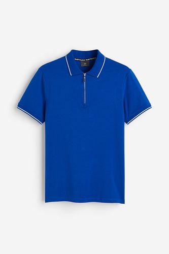 Poloshirt mit Zipper in Slim Fit Knallblau, Poloshirts Größe XXL. Farbe: - H&M - Modalova