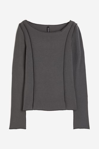 Langarmshirt mit Flatlocknähten Dunkelgrau, Tops in Größe S. Farbe: - H&M - Modalova