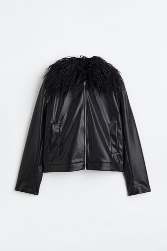 Jacke mit flauschigem Kragen Schwarz, Jacken in Größe XXS. Farbe: - H&M - Modalova
