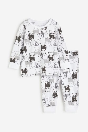 Bedruckter Baumwollpyjama Weiß/Pandas, Pyjamas in Größe 50. Farbe: - H&M - Modalova