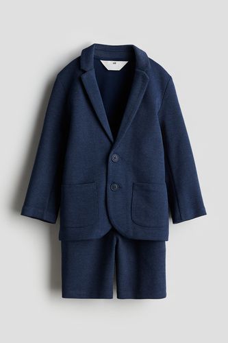 Elegantes Set mit Jacke und Shorts aus Pikee Marineblau, Jacken & Mäntel in Größe 104. Farbe: - H&M - Modalova