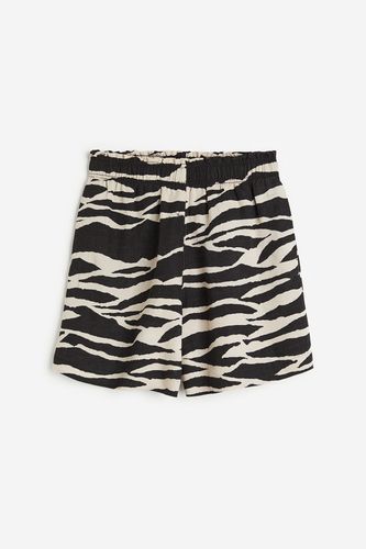 Shorts aus Leinenmix Hellbeige/Zebraprint in Größe XS. Farbe: - H&M - Modalova