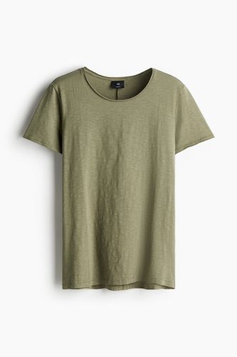 T-Shirt mit Rollkanten Khakigrün in Größe XS. Farbe: - H&M - Modalova
