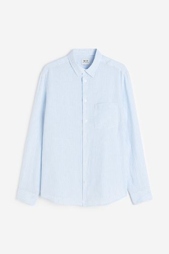 Leinenhemd Regular Fit Hellblau/Weiß gestreift, Freizeithemden in Größe L. Farbe: - H&M - Modalova