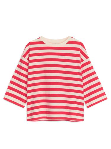 Oversize-T-Shirt mit langen Ärmeln Weiß/Rot, T-Shirts & Tops in Größe 110/116. Farbe: - Arket - Modalova