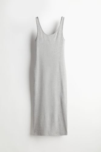 Geripptes Jerseykleid Hellgraumeliert, Alltagskleider in Größe XXL. Farbe: - H&M - Modalova