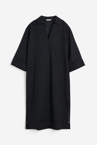 Kaftankleid aus Leinenmix Schwarz, Alltagskleider in Größe S. Farbe: - H&M - Modalova