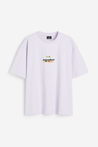 Bedrucktes T-Shirt in Oversized Fit Lila/Breakbeat Hardcore Größe XL. Farbe: - H&M - Modalova
