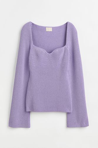 Geripptes Strickshirt Lavendel, Tops in Größe XXL. Farbe: - H&M - Modalova