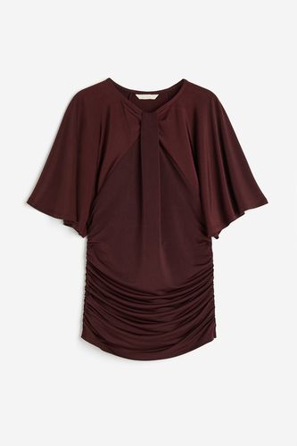 Shirt mit Twist-Detail Weinrot, T-Shirt in Größe XS. Farbe: - H&M - Modalova