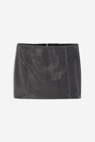 Glänzender Minirock Schwarz/Silberfarben, Röcke in Größe 34. Farbe: - H&M - Modalova