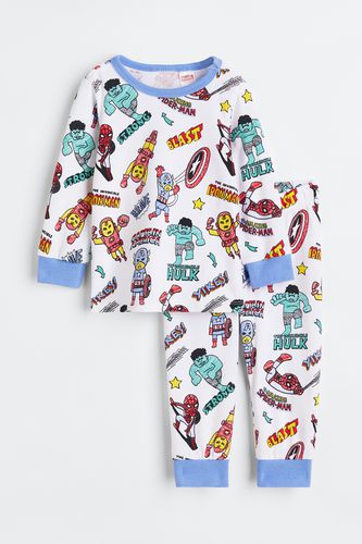 Bedruckter Baumwollpyjama Weiß/Avengers, Pyjamas in Größe 50. Farbe: - H&M - Modalova