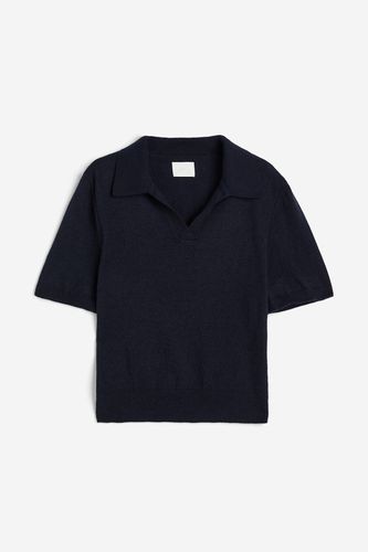 Poloshirt aus Feinstrick Marineblau, T-Shirt in Größe XS. Farbe: - H&M - Modalova